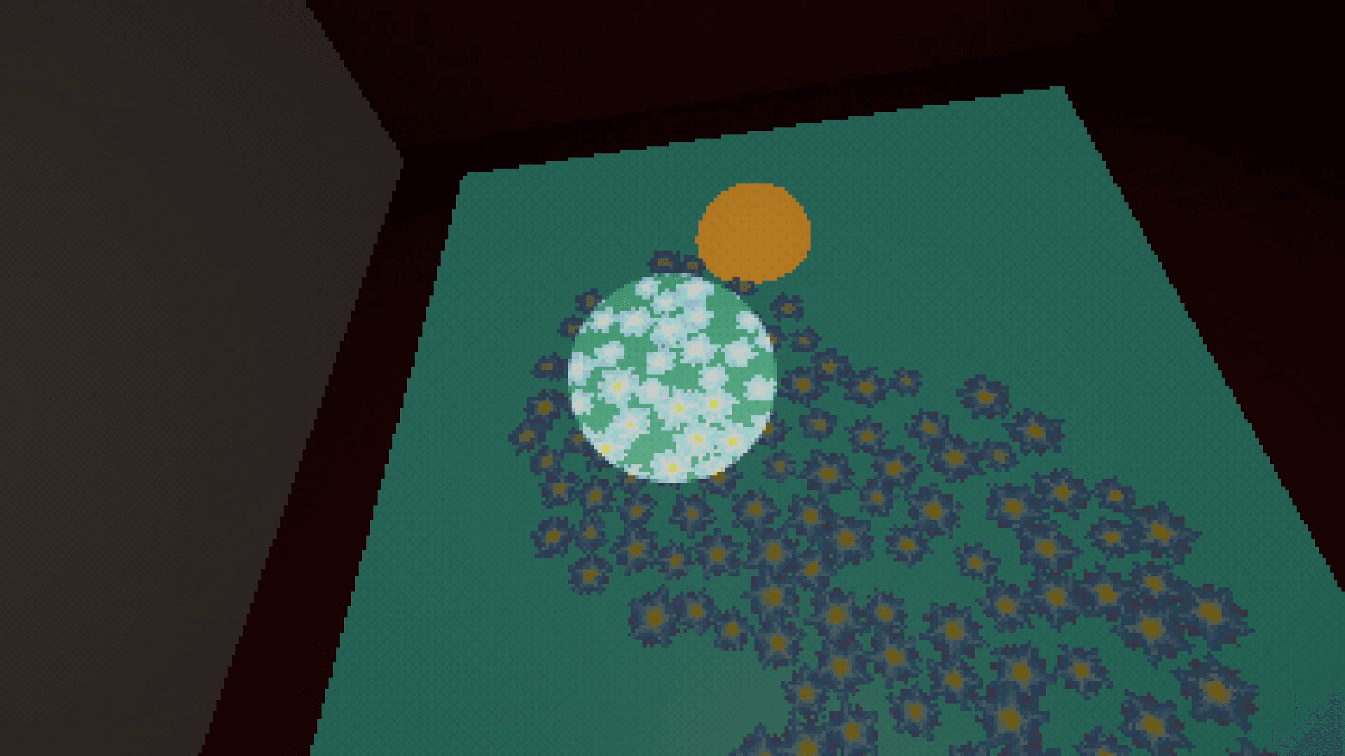 The flower spreading mechanic in action